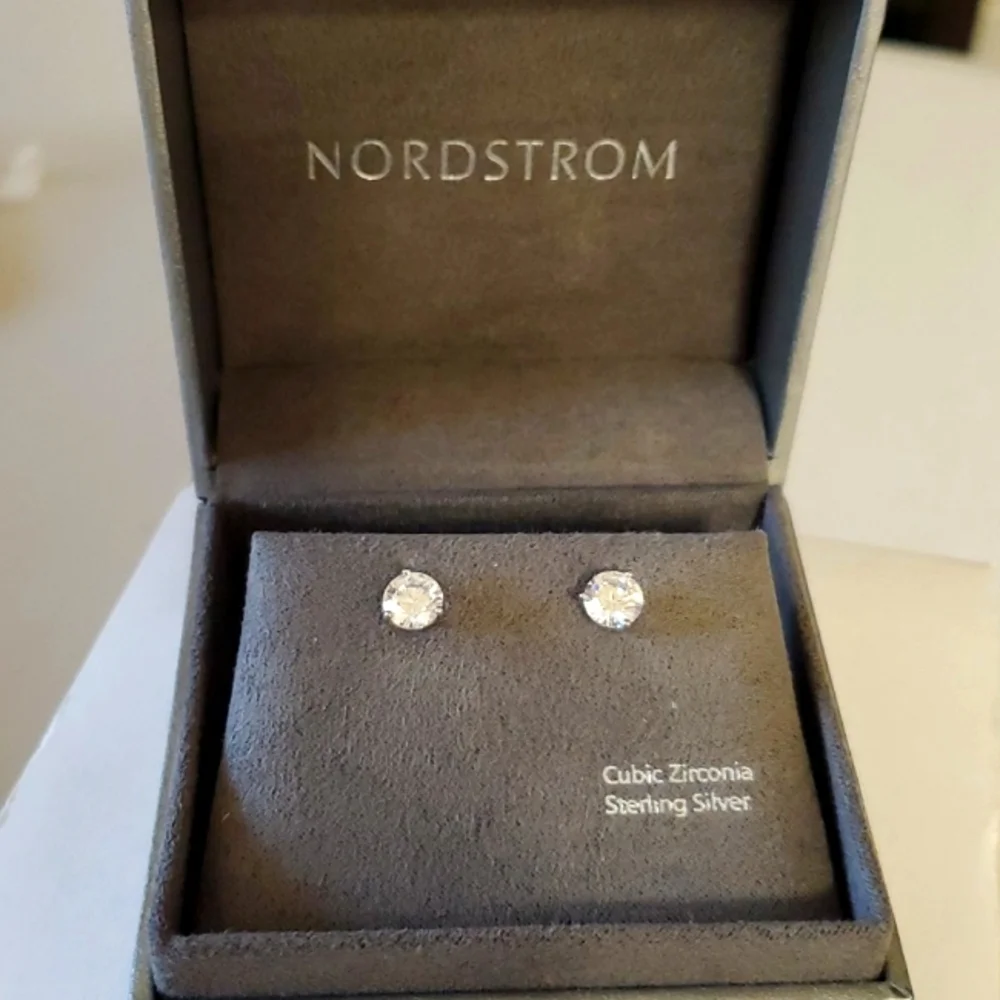 Nordstrom CZ Sterling Silver Earrings NIB - Picture 1 of 5